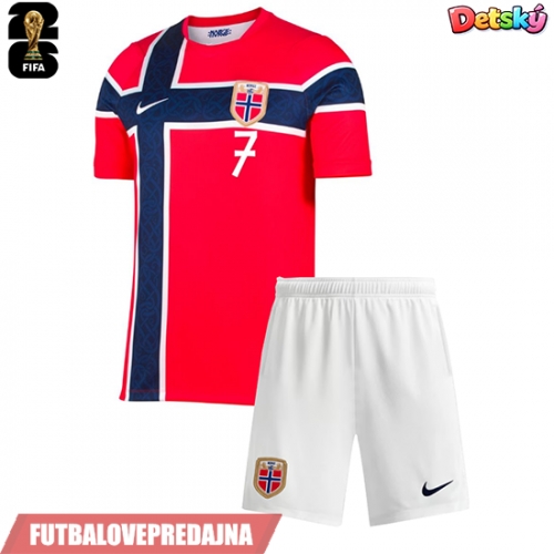 Lacne Dětský Futbalové dres Nórsko Martin Odegaard #10 MS 2026 Krátky Rukáv - Domáci (+ trenírky)